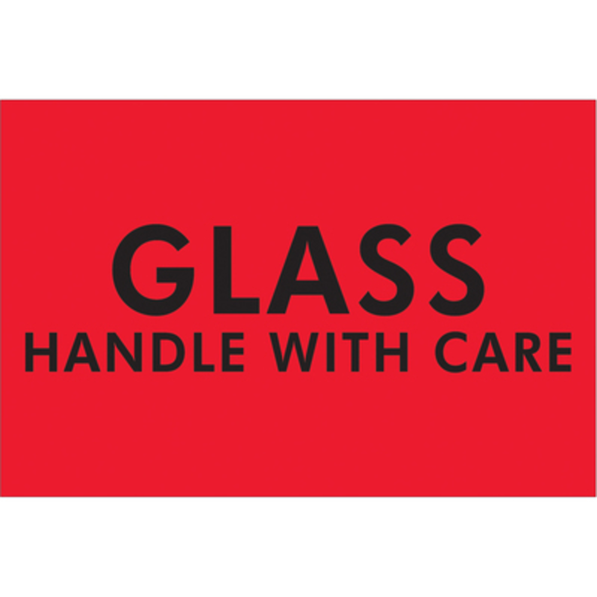 2 x 3in. - "Glas - Handl W Care" (Fluo R) L 500/CS, Model# DL3621
